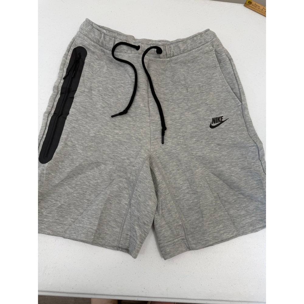 Nike Tech Fleece Shorts Mens Small Heather Grey Zipper Pocket 833935-063